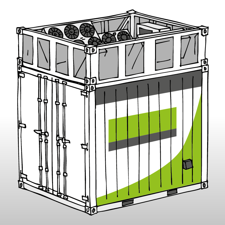 FCP-15-100 containerised hybrid hydrogen power system