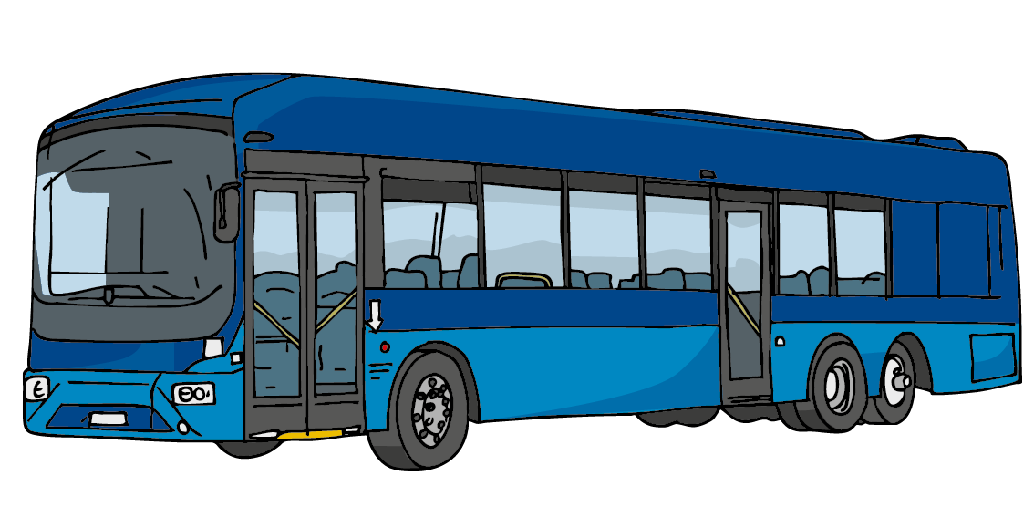 Illustration of New Zealand's first hydrogen fuel cell bus